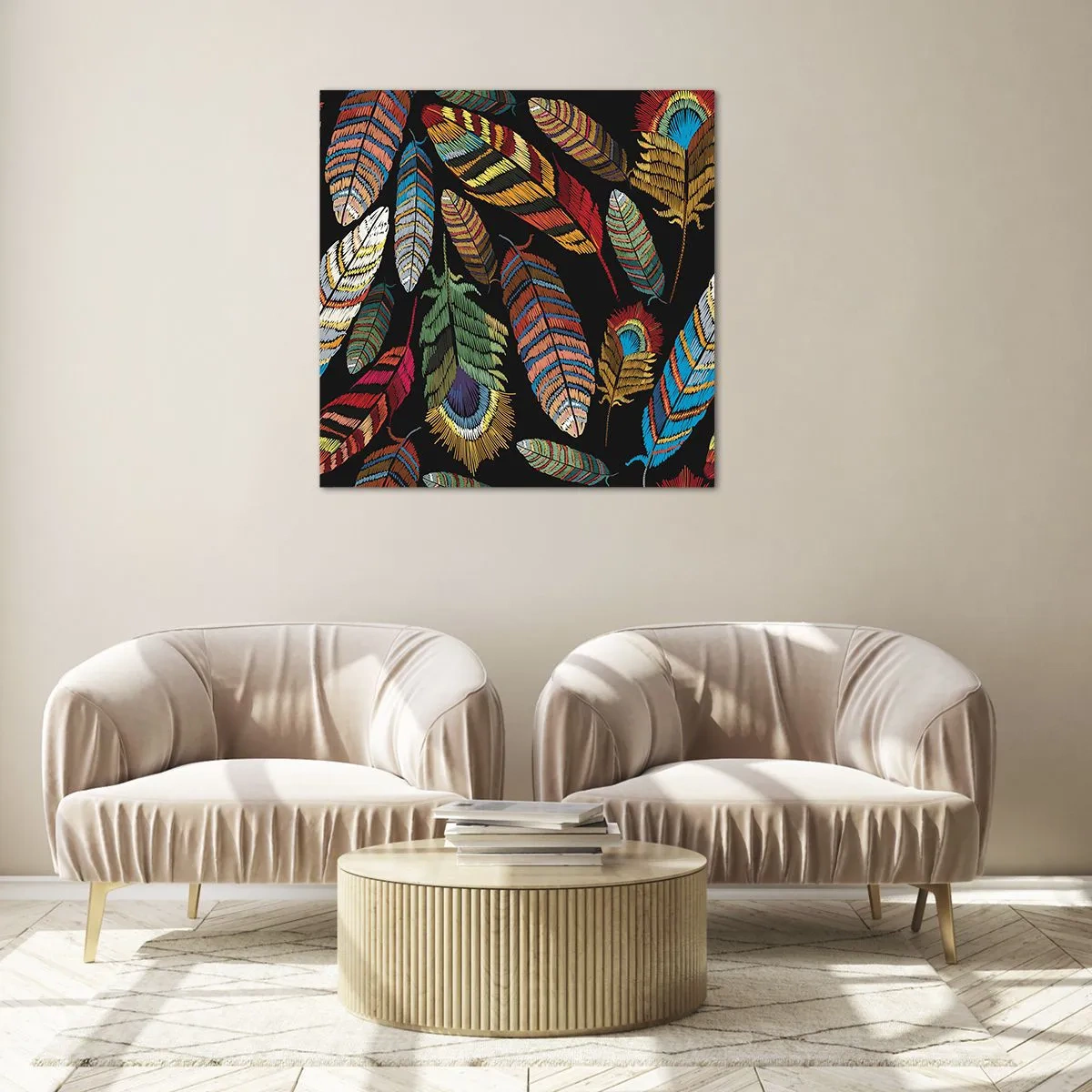 Obraz na skle - Ptačí karneval - 50x50 cm