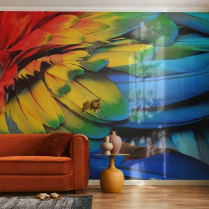 Fototapeta Premium Sand - Nebeský pták - Barevné peří, Papouščí peří, Zvířata - 250x175 cm
