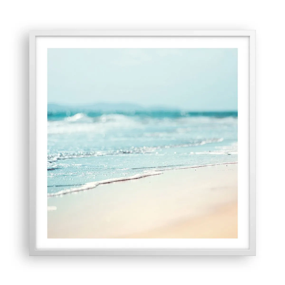 Plakát v bílém rámu - Teplo a hluk - 60x60 cm