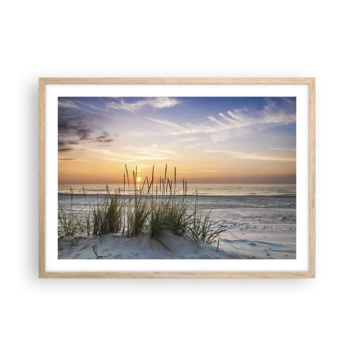 Plakát v rámu světlý dub - Podívej se, představ si a pociť - 70x50 cm