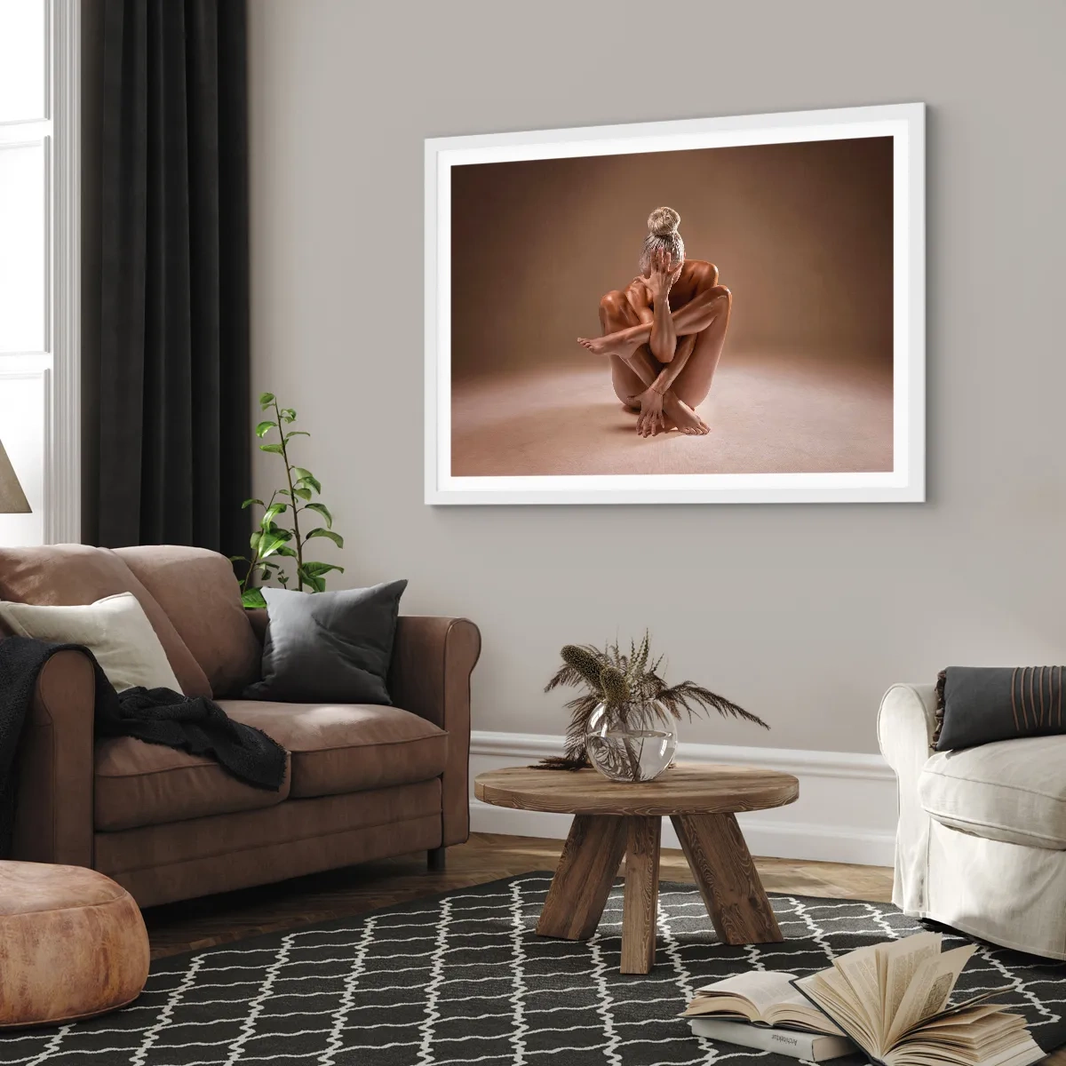 Plakát v bílém rámu - Jednota těla a ducha - 70x50 cm