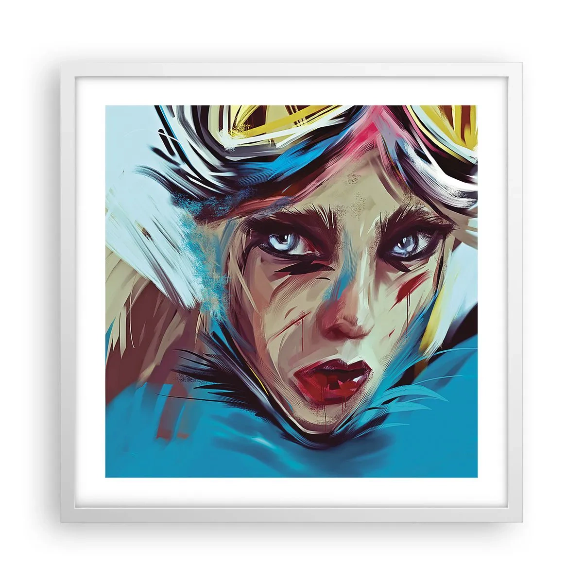 Plakát v bílém rámu - Silniční válečnice - 50x50 cm