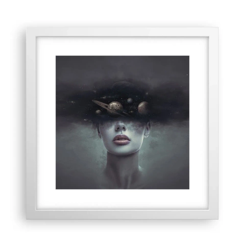 Plakát v bílém rámu - A planety… - 30x30 cm