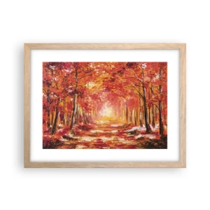 Plakát v rámu světlý dub - Měděný les - 40x30 cm