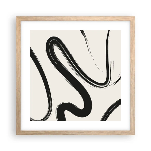 Plakát v rámu světlý dub - Černobílý rozmar - 40x40 cm