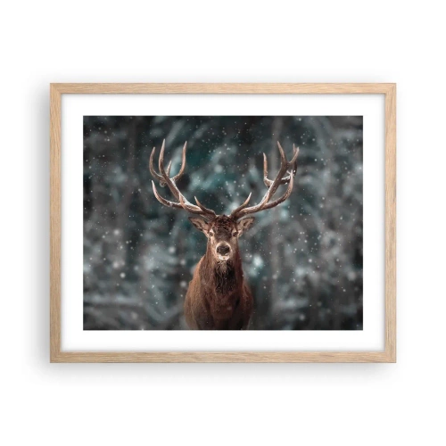 Plakát v rámu světlý dub - Skutečný král lesa - 50x40 cm