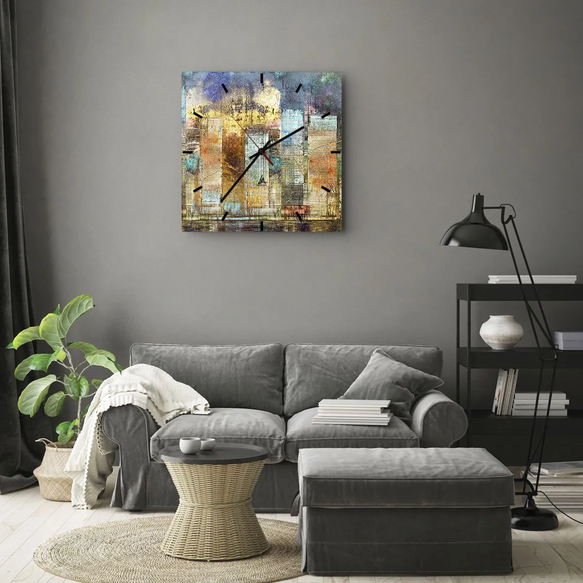 Nástěnné hodiny - Prosluněná metropole - 40x40 cm