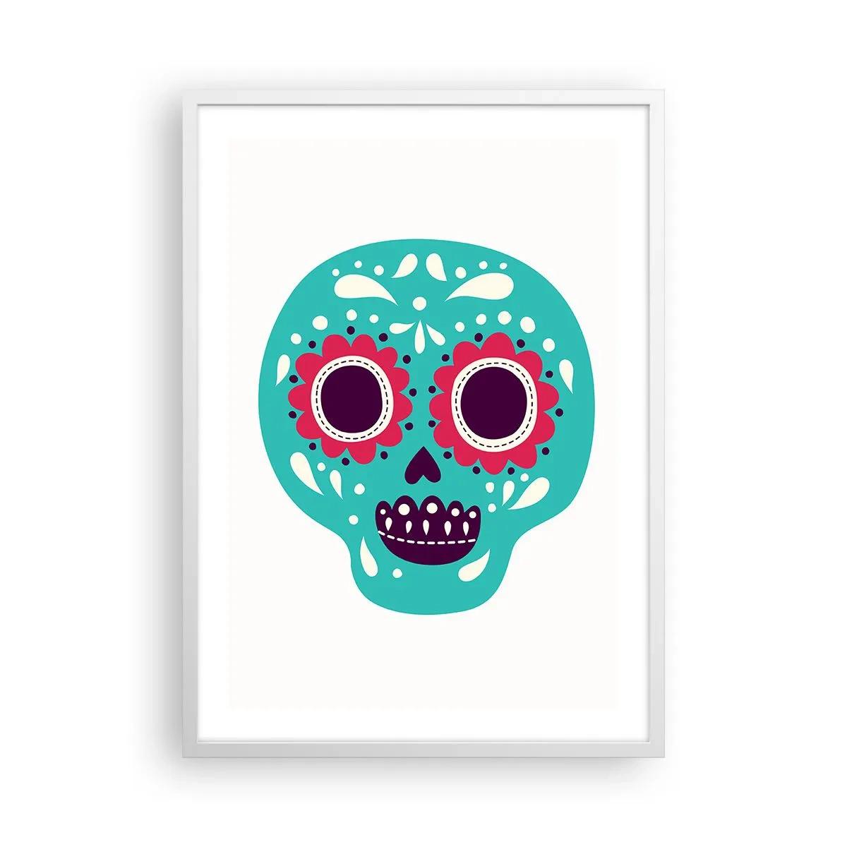 Plakát v bílém rámu - Život – zábava až do smrti - 50x70 cm