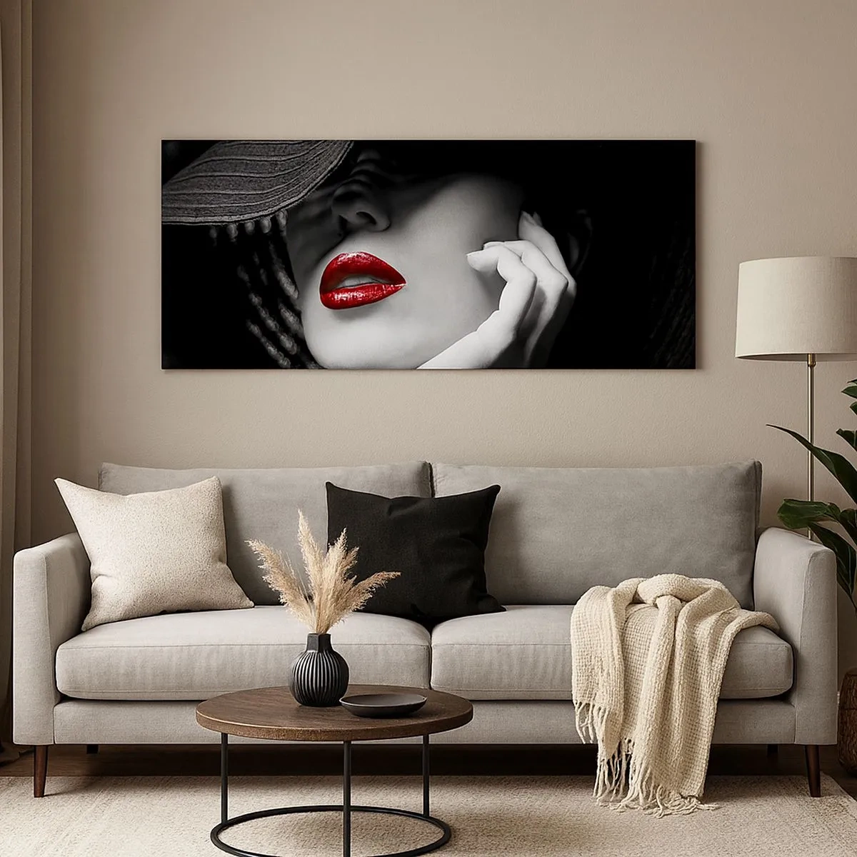 Obraz na plátně - Studie v šarlatové - 100x40 cm