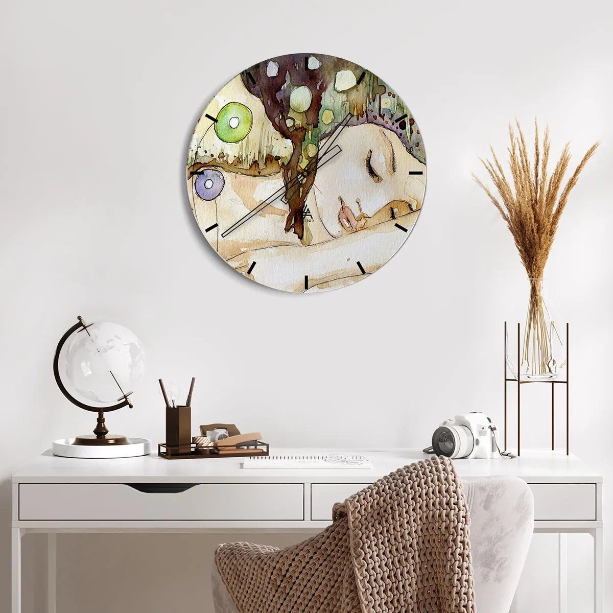 Nástěnné hodiny - Smaragdově-fialový sen - 30x30 cm