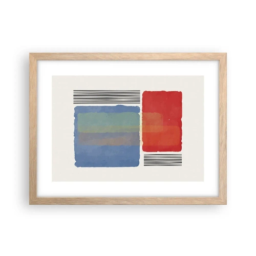 Plakát v rámu světlý dub - Duch a písmeno geometrie - 40x30 cm