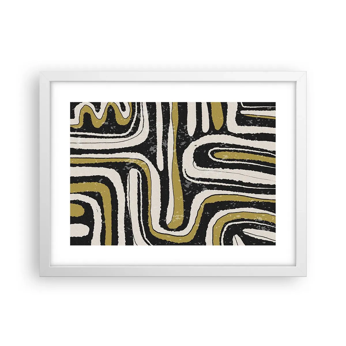 Plakát v bílém rámu - Kompozice: trakty a uličky - 40x30 cm