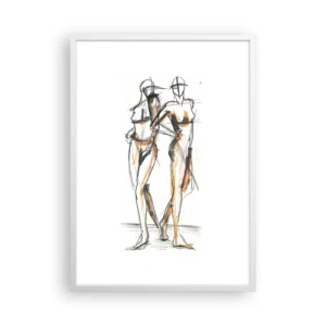 Plakát v bílém rámu - Studie šarmu - 50x70 cm
