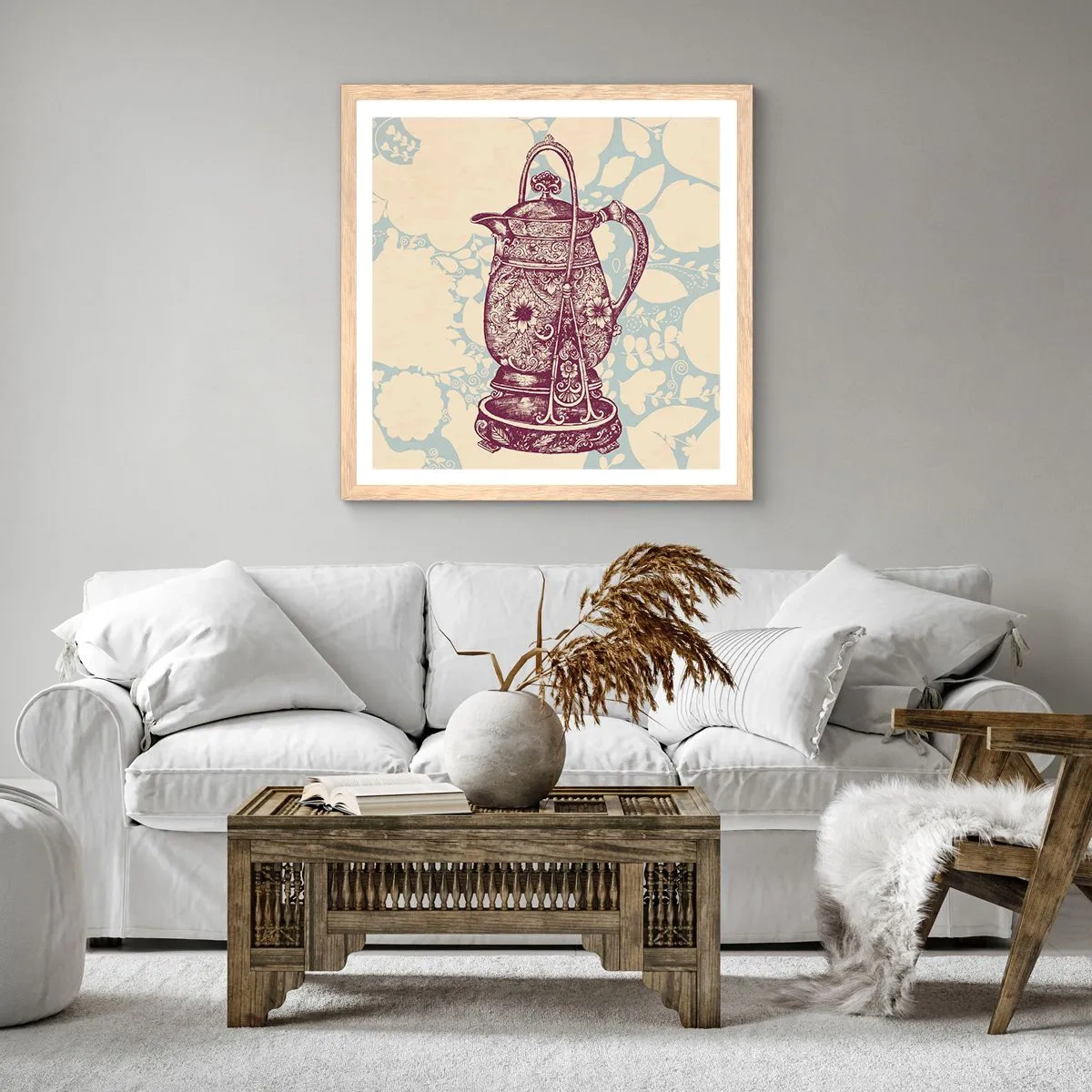 Plakát v rámu světlý dub - Krása všedního dne - 40x40 cm