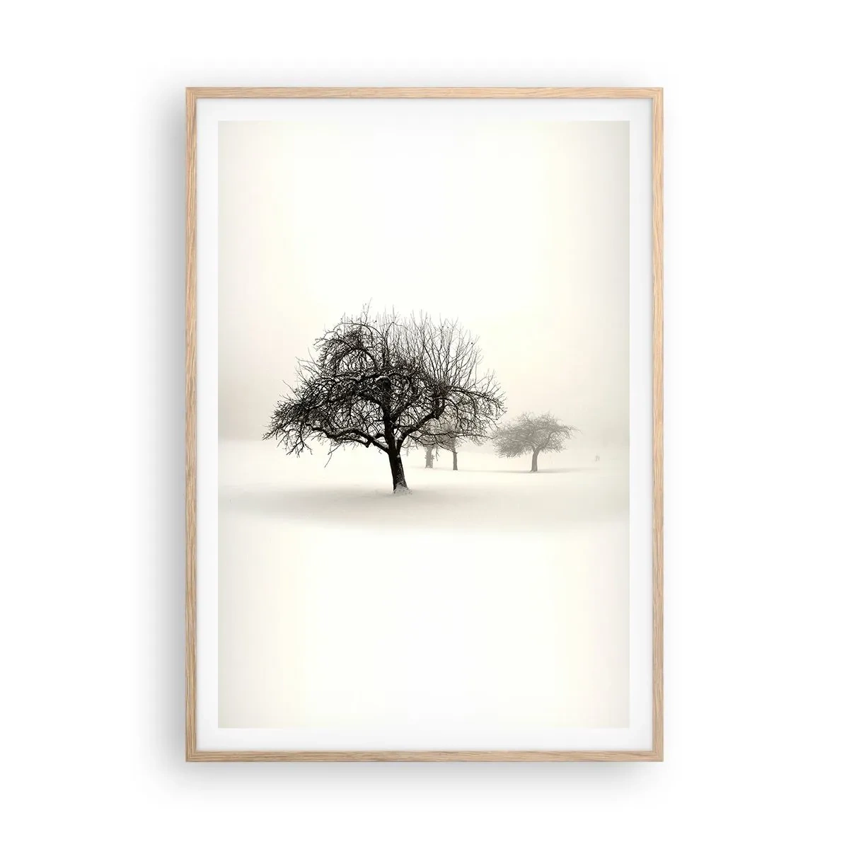 Plakát v rámu světlý dub - Zimní sen - 70x100 cm