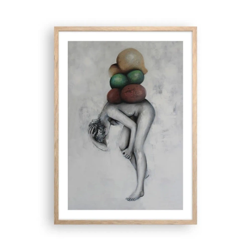 Plakát v rámu světlý dub - Břemeno života - 50x70 cm