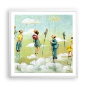 Plakát v bílém rámu - Za svým snem - 60x60 cm