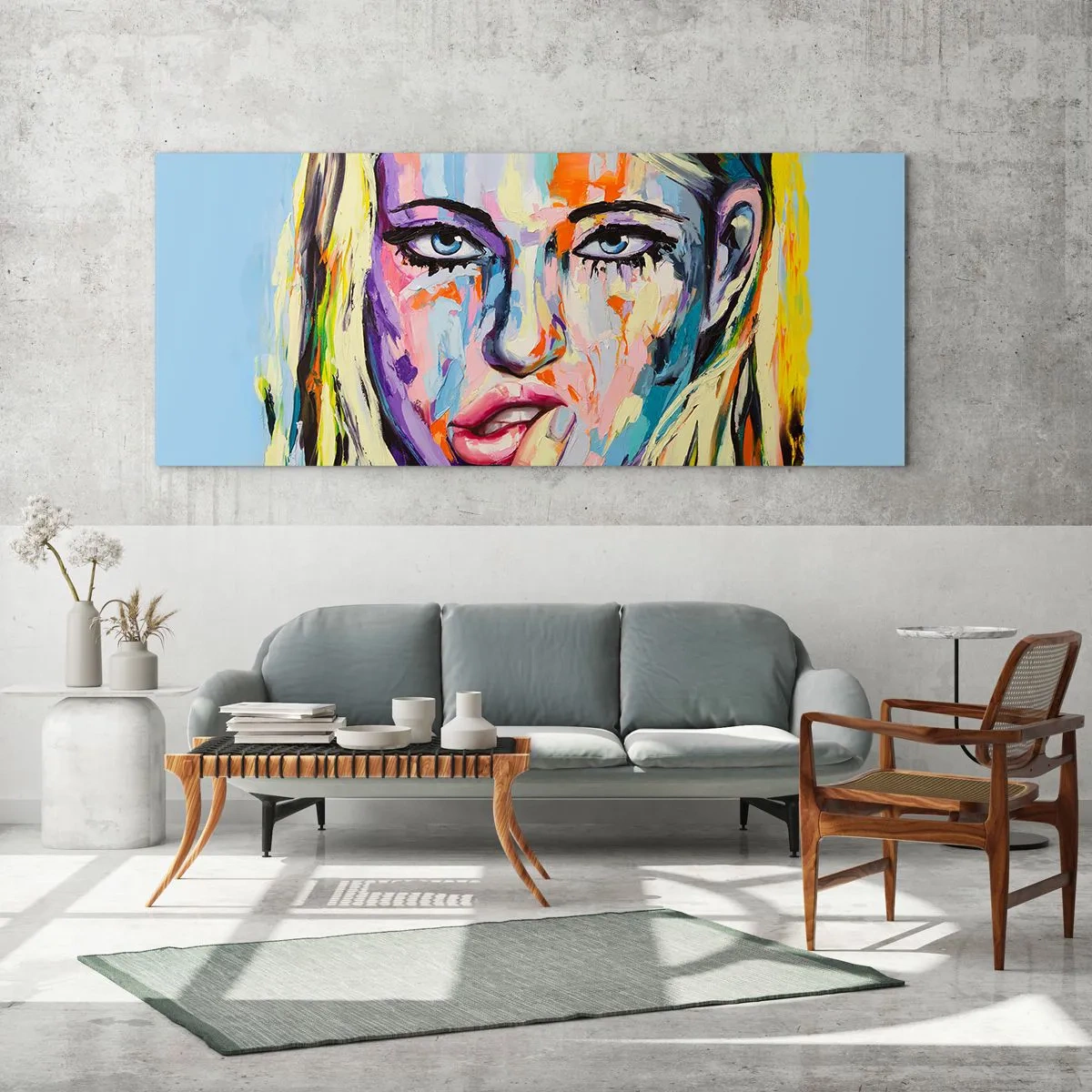 Obraz na skle - Podívej se jí přímo do očí - 140x50 cm
