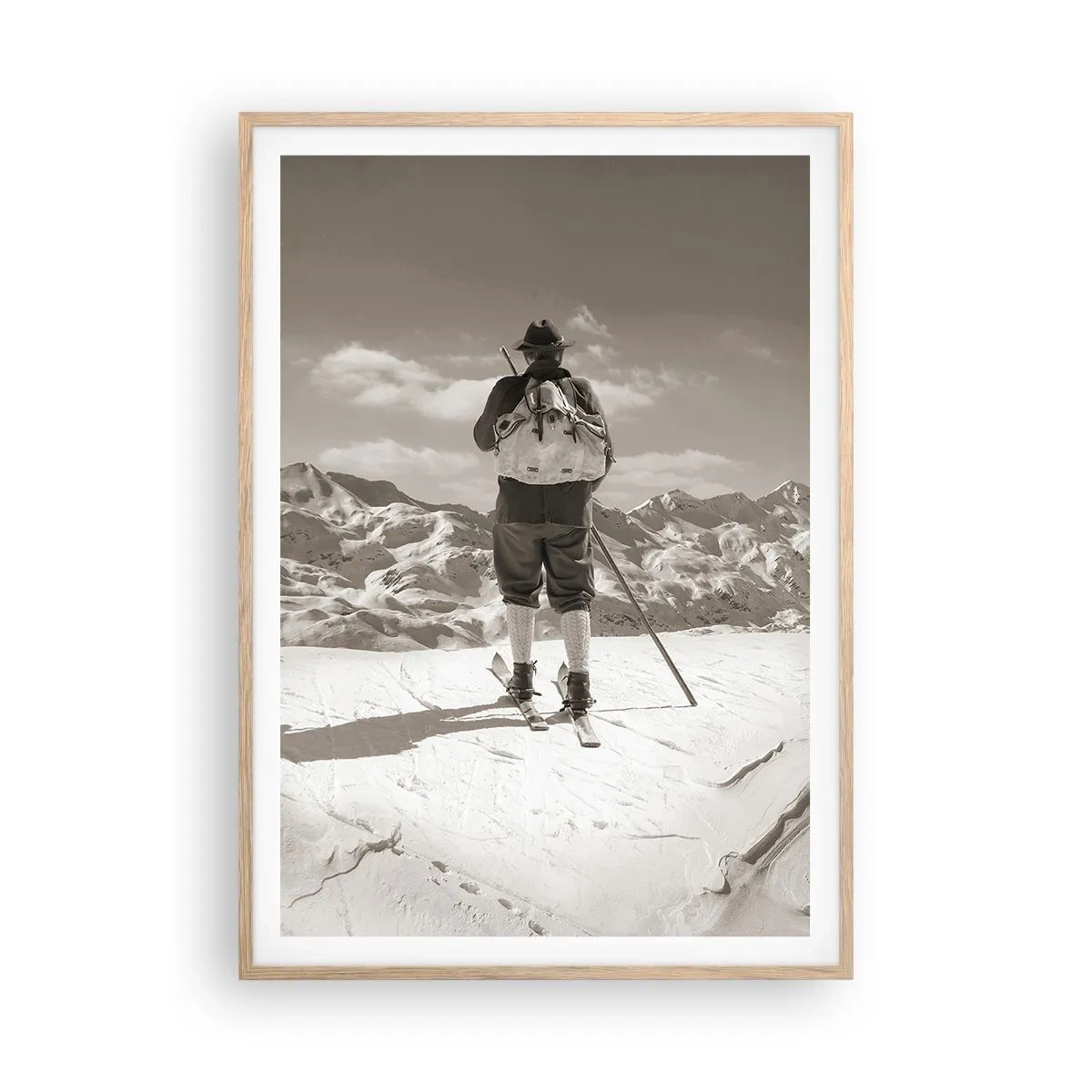 Plakát v rámu světlý dub - Stejné hory - 70x100 cm