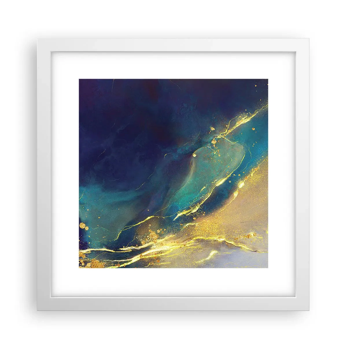 Plakát v bílém rámu - Zlatý močál - 30x30 cm