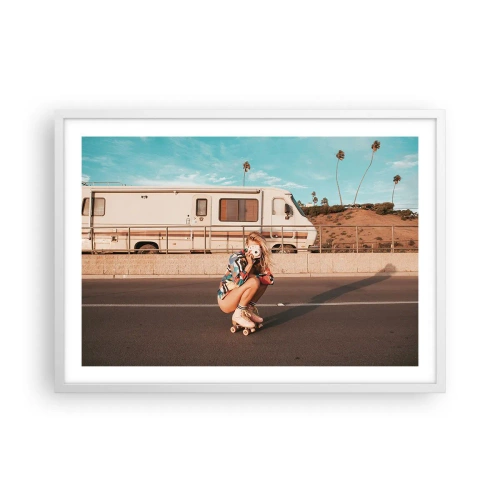 Plakát v bílém rámu - Usmějte se! - 70x50 cm