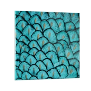 Obraz na skle - Velká slavnost peří - 50x50 cm