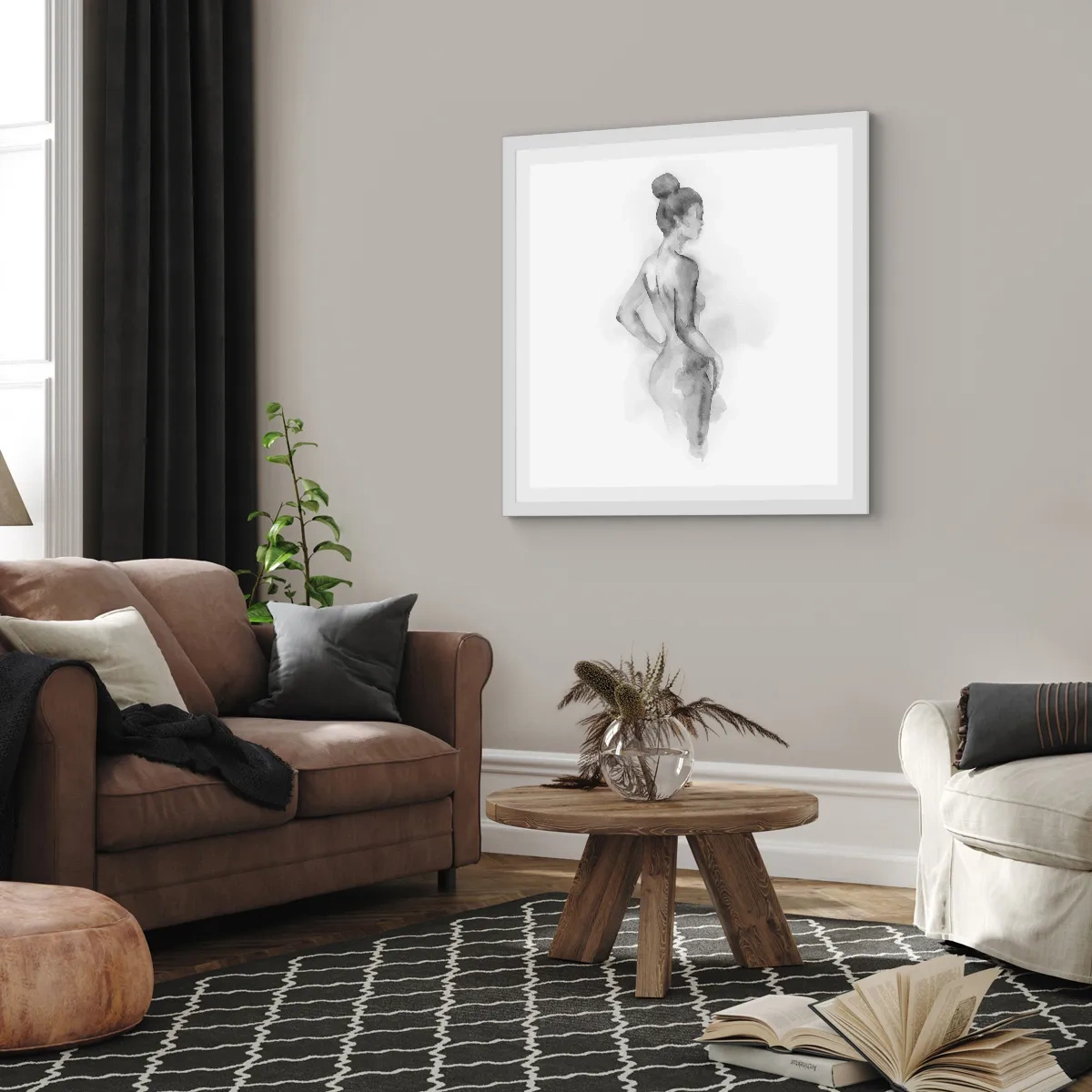 Plakát v bílém rámu - Krásné jako malba - 40x40 cm