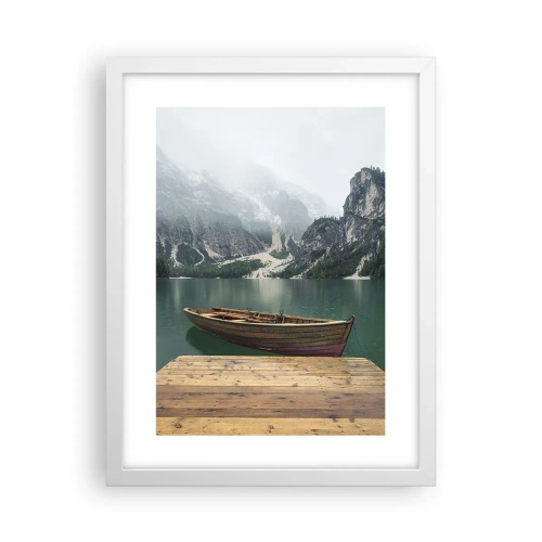 Plakát v bílém rámu - „Hrdé skály vepředu“ - 30x40 cm
