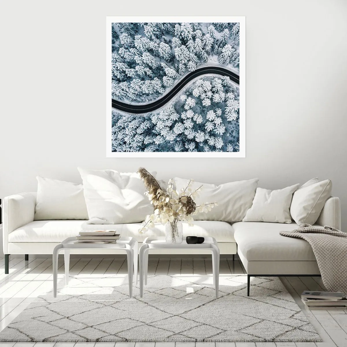 Plakát - Zimním lesem - 60x60 cm