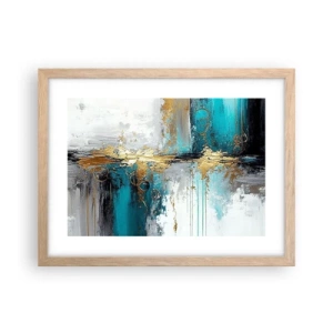 Plakát v rámu světlý dub - Všechno plyne - 40x30 cm