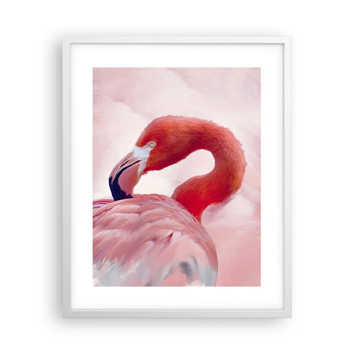 Plakát v bílém rámu - Ptačí krása - 40x50 cm