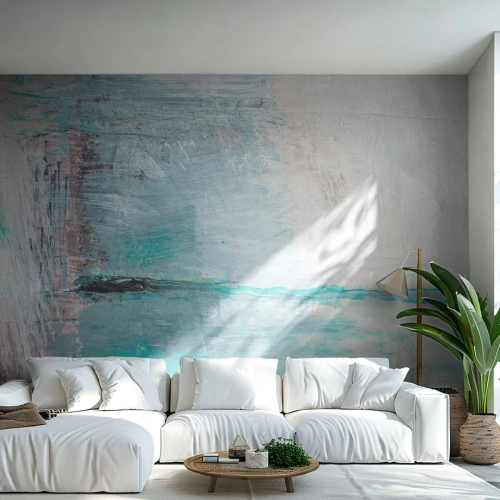 Fototapeta Premium Canvas - Horizontálně v modři - Abstrakce, Kus, Moderní vzor - 450x315 cm