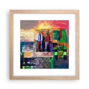 Plakát v rámu světlý dub - Vztahy a emoce - 30x30 cm