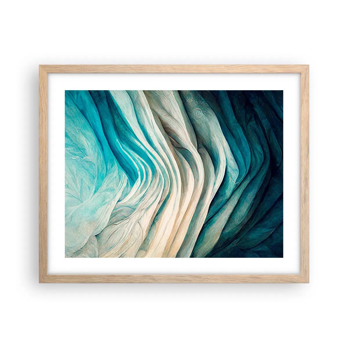 Plakát v rámu světlý dub - Modrá neukojitelnost - 50x40 cm