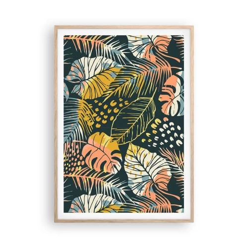 Plakát v rámu světlý dub - Listová fantazie - 70x100 cm