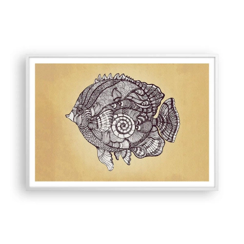 Plakát v bílém rámu - Z oceánu ornamentů - 100x70 cm