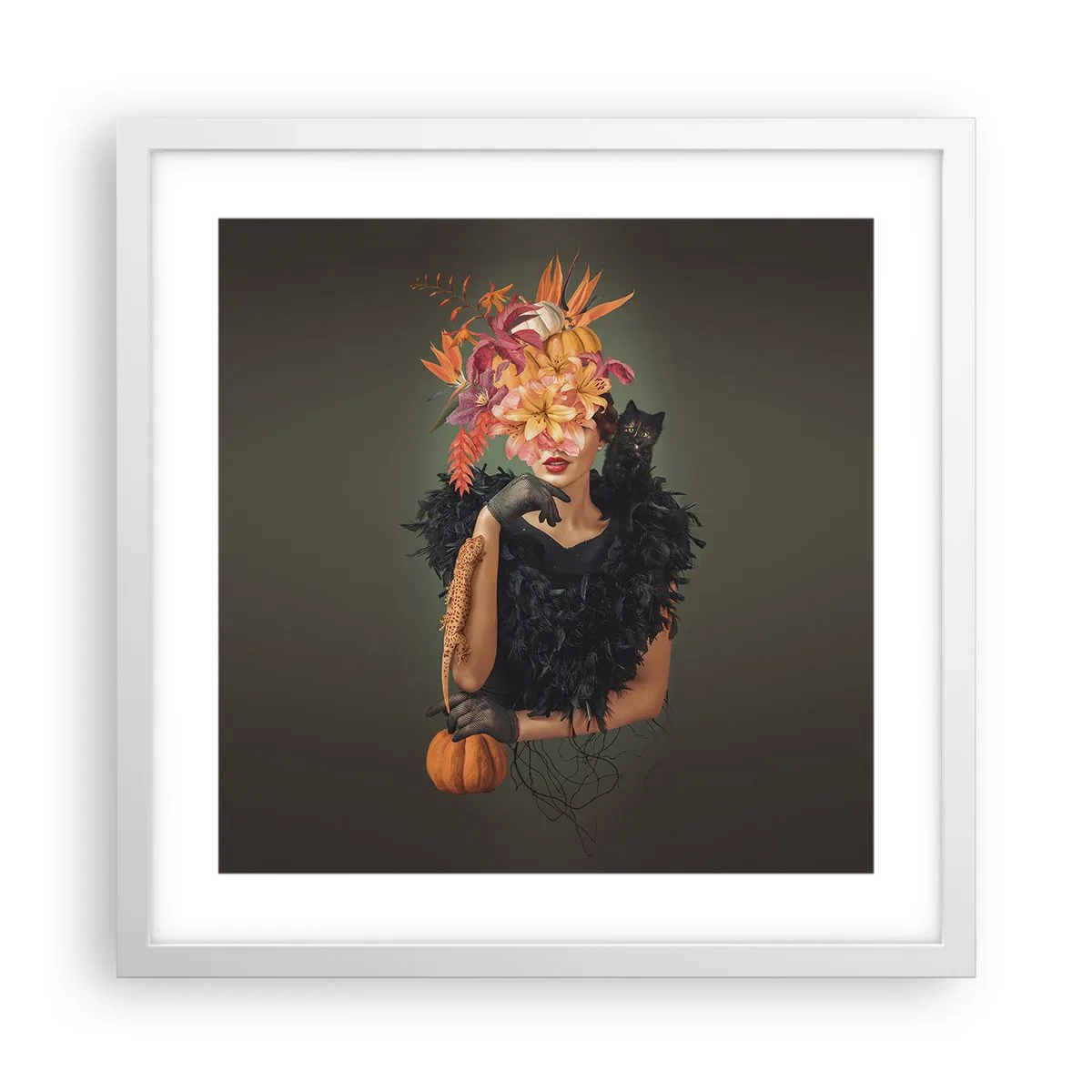 Plakát v bílém rámu - Kouzlo čarodějnice - 40x40 cm