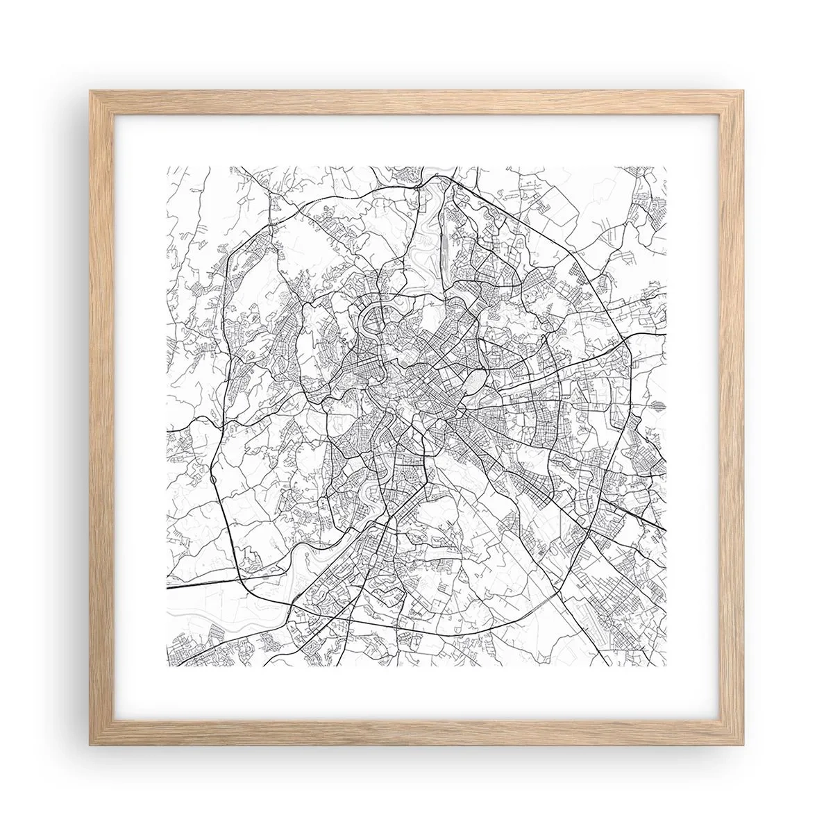 Plakát v rámu světlý dub - Římský kruh - 40x40 cm