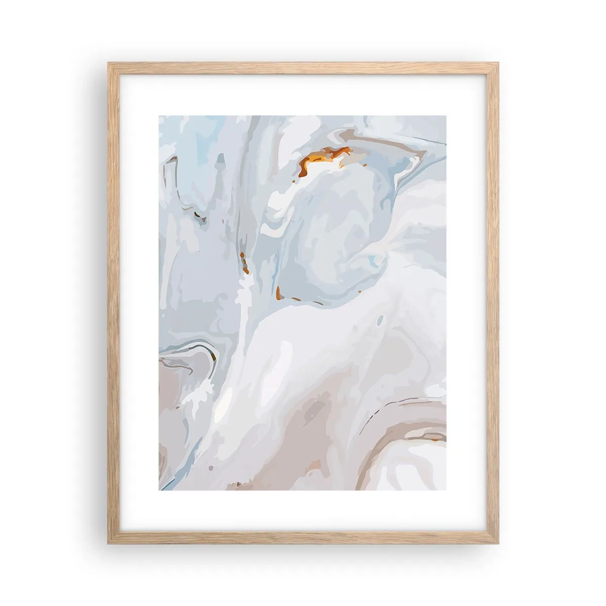 Plakát v rámu světlý dub - Povznesená bílá - 40x50 cm