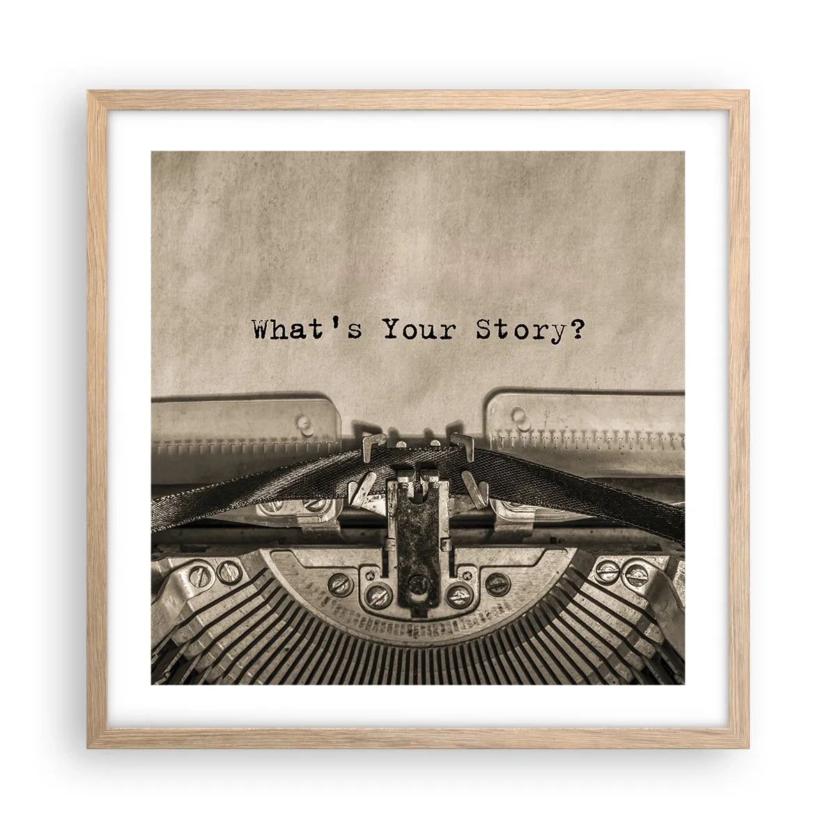 Plakát v rámu světlý dub - Pověz mi - 50x50 cm