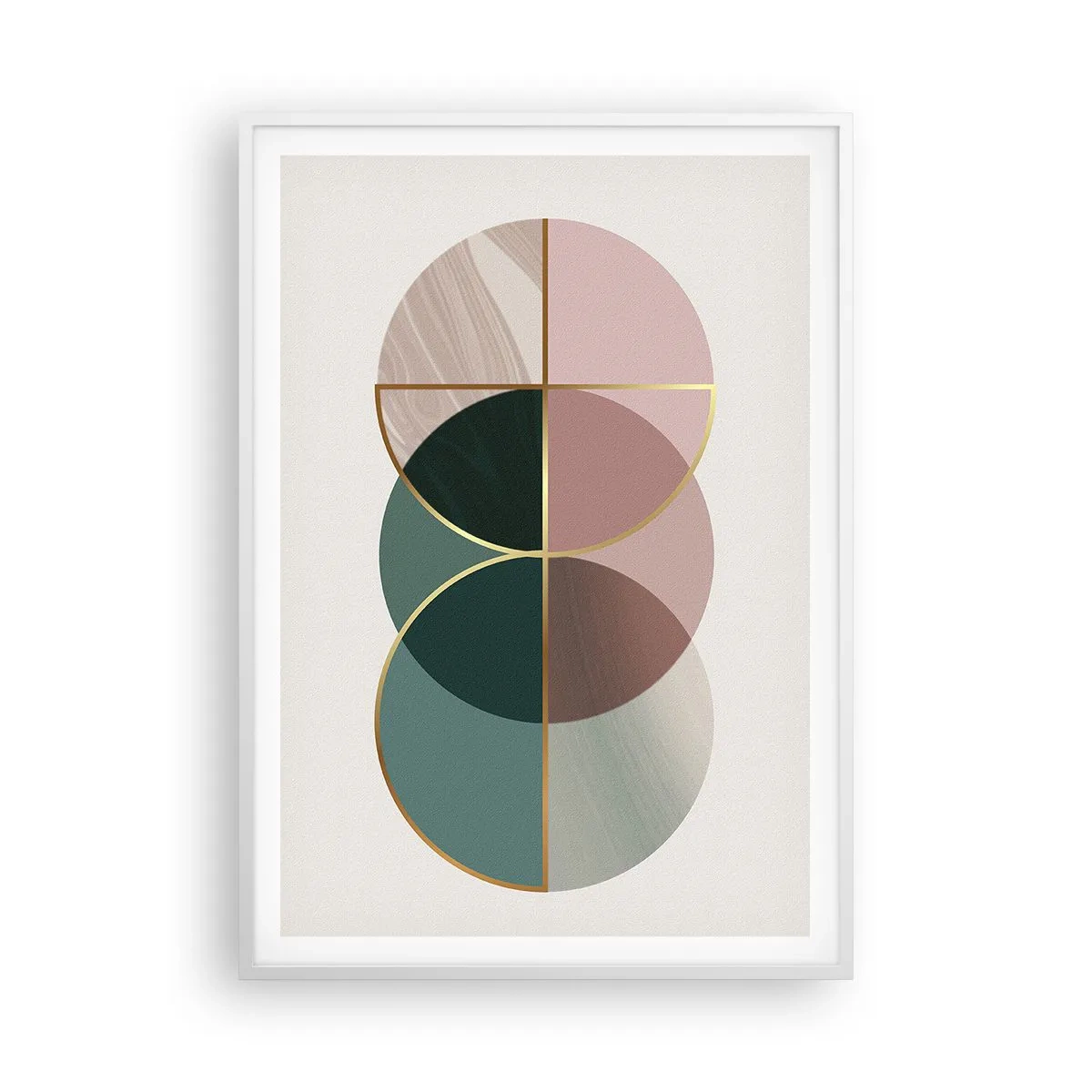 Plakát v bílém rámu - Kruhy… - 70x100 cm