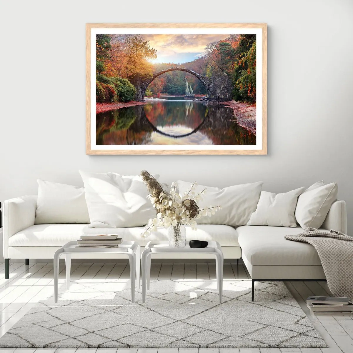 Plakát v rámu světlý dub - Za zrcadlem - 50x40 cm