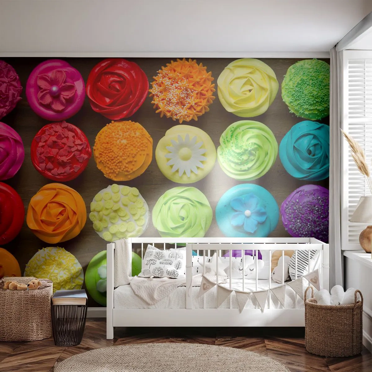 Fototapeta Premium Sand - Každé jiné - všechny skvělé - Gastronomie, barevné sušenky, 3D - 400x280 cm