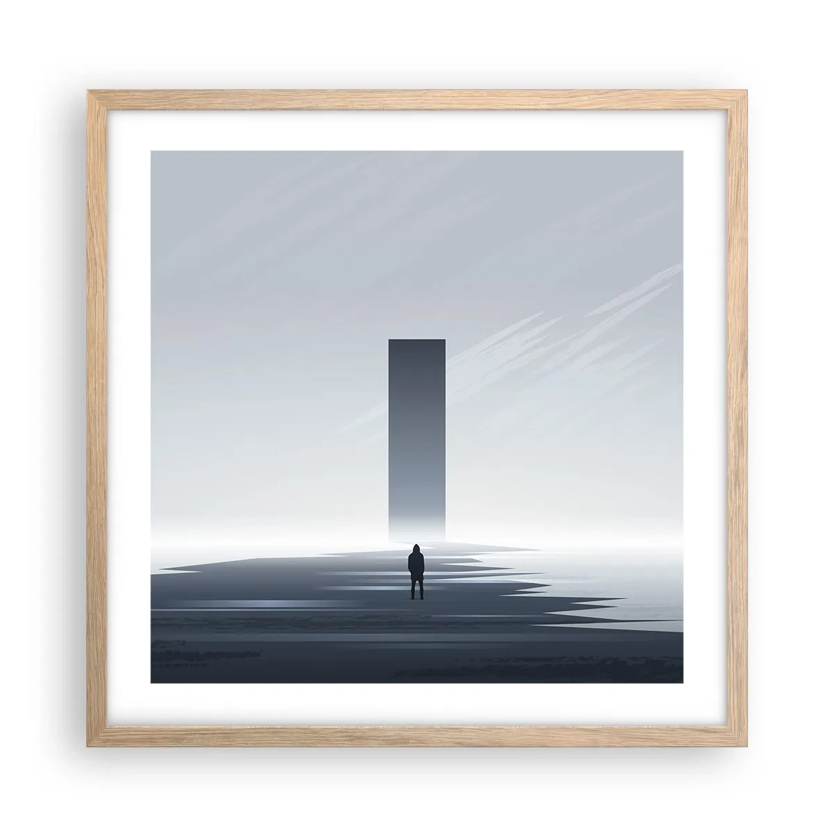 Plakát v rámu světlý dub - Příležitost nebo hrozba? - 50x50 cm