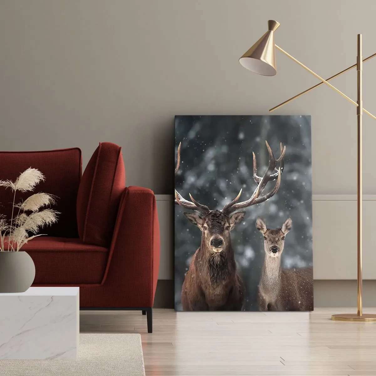 Obraz na plátně - Pán lesa se svou ženou - 55x100 cm