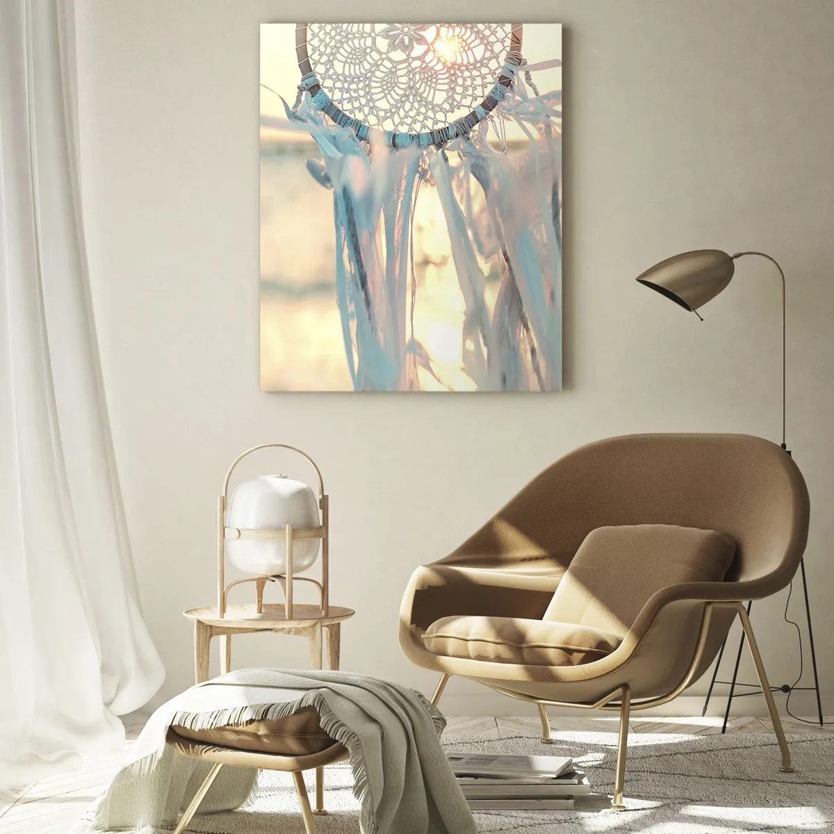 Obraz na skle - Krajkový totem - 50x70 cm
