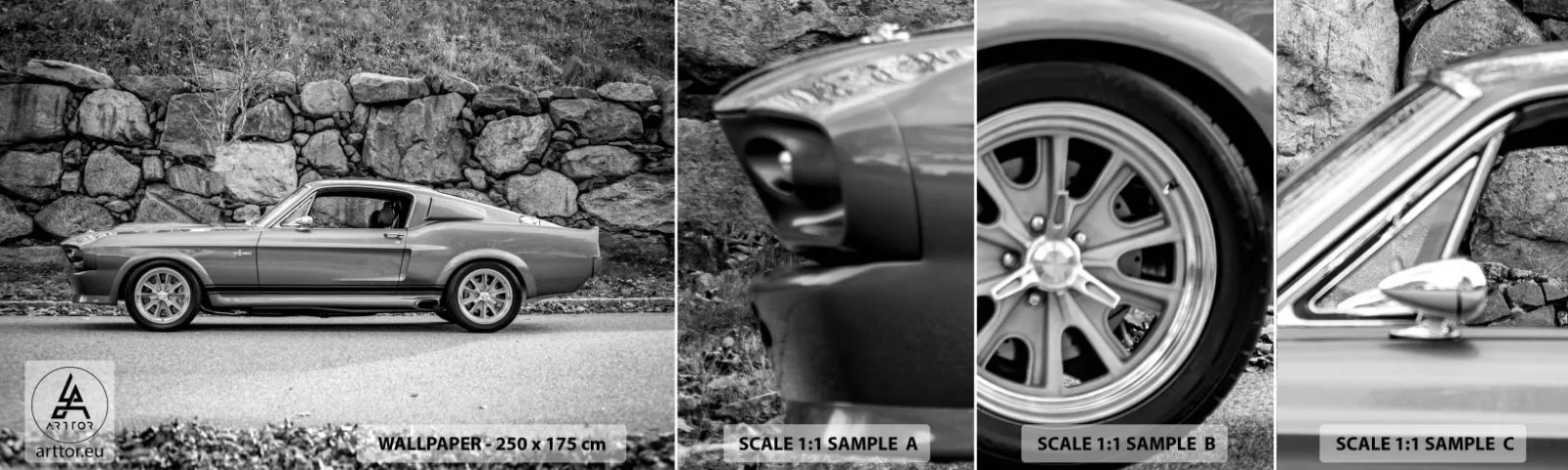 Vzor Fototapety Samolepicí Deluxe Sticker - Legenda 60. let - Historické auto, Automobilový průmysl, Sportovní auto - 100x30 cm