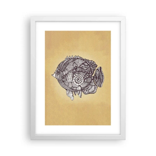 Plakát v bílém rámu - Z oceánu ornamentů - 30x40 cm