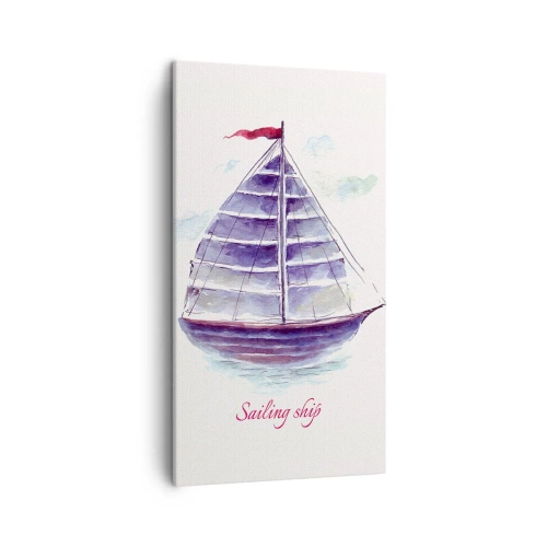 Obraz na plátně - Napnuté plachty a klidná voda - 45x80 cm