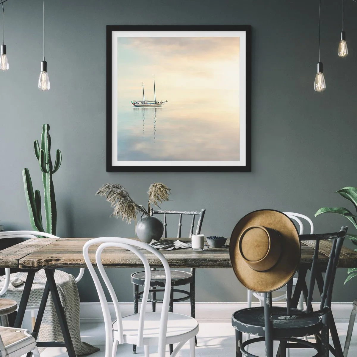 Plakát v černém rámu - V moři ticha - 40x40 cm